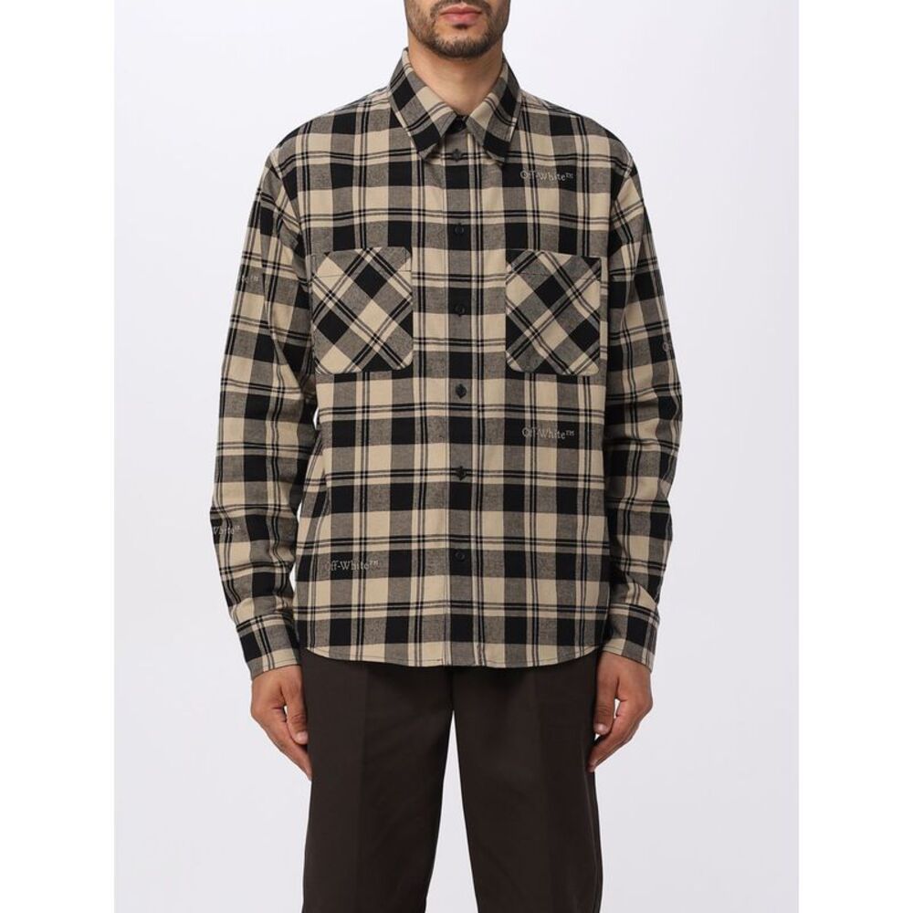 Off-White Men Off-White Shirt In Cotton Flannel